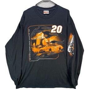 Tony Stewart Nascar Shirt Mens 2XL Black Racing Double-Sided Y2K Flames Cars